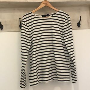 JCREW Striped Bow Back Top